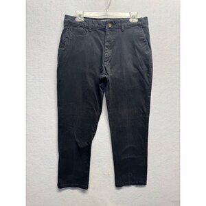 Lee Soft Stretch Chino Pants Slim Fit 33x30 Black Cotton Blend Mens Casual Wear